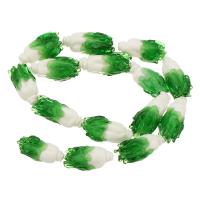 Perles murano faites à la main , chalumeau, Chou, DIY, vert, 22x11x22mm, Longueur 15 pouce, 20PC/lot, Vendu par lot