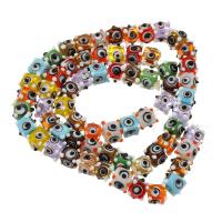 Evil Eye Lampwork Beads, DIY & mixed, Random Color, 7x8x8mm, Length:18 Inch, 5Strands/Lot, Sold By Lot