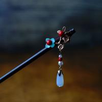 Hair Stick Wood with Lampwork & Zinc Alloy vintage & for woman 180mm Sold By PC