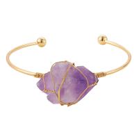 Quartz Bracelets Zinc Alloy with Amethyst fashion jewelry & for woman golden nickel lead & cadmium free Inner Approx 60mm Sold By PC