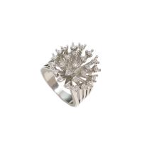Kubieke Circonia Micro Pave Brass Ring, Messing, silver plated, mode sieraden & micro pave zirconia & voor vrouw, nikkel, lood en cadmium vrij, 1.7cm, Verkocht door PC