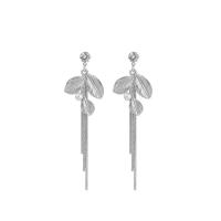 Fashion Fringe Earrings Zinc Alloy with Plastic Pearl silver color plated fashion jewelry & for woman & with rhinestone nickel lead & cadmium free Sold By Pair