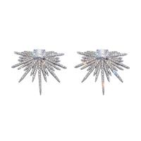 Rhinestone Earring Zinc Alloy platinum plated fashion jewelry & for woman & with rhinestone nickel lead & cadmium free Sold By Pair