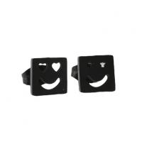 Stainless Steel Stud Earrings, 304 Stainless Steel, Square, Vacuum Ion Plating, fashion jewelry & for woman, more colors for choice, 8mm, Sold By Pair