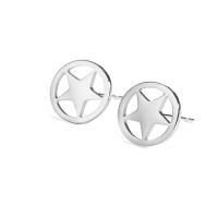Stainless Steel Stud Earrings 304 Stainless Steel Round plated fashion jewelry & for woman & hollow Sold By Pair
