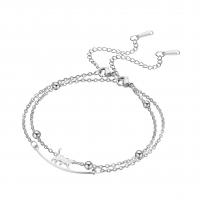 Stainless Steel Jewelry Bracelet 304 Stainless Steel with 5 extender chain plated fashion jewelry & for woman Length 17 cm Sold By PC