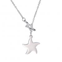 Stainless Steel Jewelry Necklace 304 Stainless Steel with 5 extender chain Star plated fashion jewelry & Unisex  Length 45 cm Sold By PC
