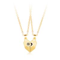 Couple Necklace Zinc Alloy Heart plated 2 pieces & fashion jewelry & Unisex & with magnetic Length 45 cm Sold By Set