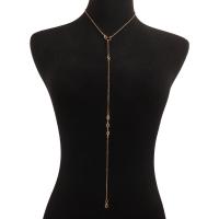 Colares de ferro, banhado, joias de moda & para mulher & com strass, Mais cores pare escolha, comprimento 43.5-78.5 cm, vendido por PC
