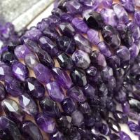 Naturlig ametist pärlor, DIY & fasetterad, purpur, 10-12mm, Såld Per Ca 38 cm Strand