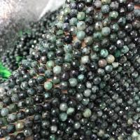 Gemstone Smycken Pärlor, Emerald, Rund, DIY, gräsgrön, 7-7.5mm, Såld Per Ca 38 cm Strand