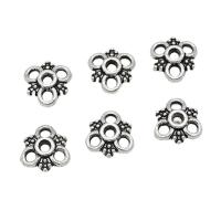 Zinc Alloy Bead Cap Flower antique silver color plated DIY & hollow nickel lead & cadmium free 10mm Approx Sold By Bag