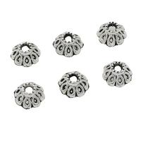 Tibetan Style Bead Cap, Flower, antique silver color plated, DIY, nickel, lead & cadmium free, 7mm, Approx 200PCs/Bag, Sold By Bag