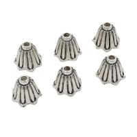 Tibetan Style Bead Cap, Flower, antique silver color plated, DIY, nickel, lead & cadmium free, 10x11mm, Approx 200PCs/Bag, Sold By Bag