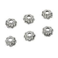 Tibetan Style Bead Cap, Flower, antique silver color plated, DIY, nickel, lead & cadmium free, 7mm, Approx 200PCs/Bag, Sold By Bag
