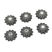 Zinc Alloy Bead Cap Flower antique silver color plated DIY & hollow nickel lead & cadmium free 18mm Approx Sold By Bag