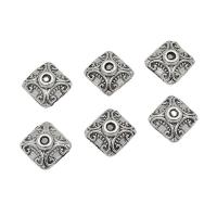 Tibetan Style Bead Cap, Square, antique silver color plated, DIY, nickel, lead & cadmium free, 10mm, Approx 200PCs/Bag, Sold By Bag