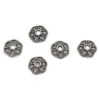 Tibetan Style Bead Cap, Flower, antique silver color plated, DIY & hollow, nickel, lead & cadmium free, 7mm, Approx 200PCs/Bag, Sold By Bag