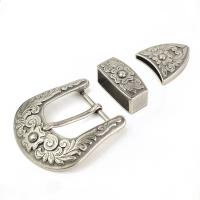 Tibetan Style Belt Buckle, antique silver color plated, three pieces & DIY, nickel, lead & cadmium free, 38mm, 3PCs/Set, Sold By Set