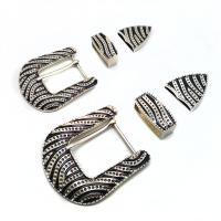 Zinc Alloy Belt Buckle silver color plated three pieces & DIY nickel lead & cadmium free Sold By Set