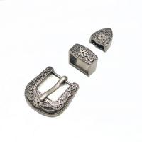 Tibetan Style Belt Buckle, plated, three pieces & DIY, more colors for choice, nickel, lead & cadmium free, 15mm, 3PCs/Set, Sold By Set