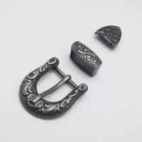 Tibetan Style Belt Buckle, antique silver color plated, three pieces & DIY, nickel, lead & cadmium free, 40x35mm,15x23mm,22x22mm, 3PCs/Set, Sold By Set
