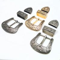 Tibetan Style Belt Buckle, plated, three pieces & DIY & different size for choice & with rhinestone & blacken, more colors for choice, nickel, lead & cadmium free, 3PCs/Set, Sold By Set