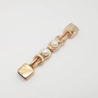 Zinc Alloy Belt Buckle with Plastic Pearl gold color plated DIY nickel lead & cadmium free Sold By PC