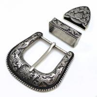Tibetan Style Belt Buckle, antique silver color plated, three pieces & DIY, more colors for choice, nickel, lead & cadmium free, 38mm, 3PCs/Set, Sold By Set