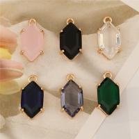Crystal Pendants Brass with Crystal Rhombus high quality gold color plated DIY nickel lead & cadmium free Sold By PC