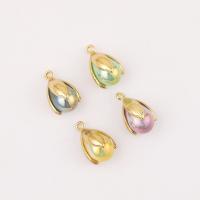 Brass Jewelry Pendants with Glass Pearl gold color plated DIY nickel lead & cadmium free Sold By PC