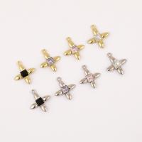 Zinc Alloy Pendant Cross plated DIY & micro pave cubic zirconia nickel lead & cadmium free Sold By PC