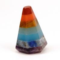 Полудрагоценный камень Декоративные украшения, Коническая, полированный, Лоскутное, разноцветный, 20x30mm, продается PC