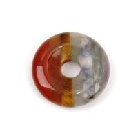 Gemstone Pendants Jewelry, Donut, polished, patchwork & Unisex, mixed colors, 20x6mm, Sold By PC
