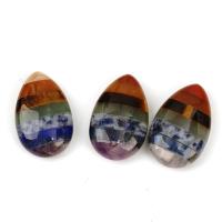 Полудрагоценный камень Декоративные украшения, Каплевидная форма, полированный, Лоскутное, разноцветный, 24x38x12mm, продается PC