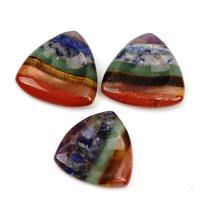 Kamień szlachetny Trójkąt, obyty, Patchwork & Masaż, mieszane kolory, 40x40x8mm, sprzedane przez PC