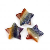 misto de pedras semi-preciosas enfeites, Estrela, polido, Retalhos, cores misturadas, 30x9mm, vendido por PC