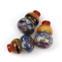 Gemstone Craft Decoration, Calabash, polished, patchwork, mixed colors, 18x25mm, Sold By PC