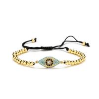 Evil Eye Jewelry Bracelet, Brass, plated, Unisex & adjustable & micro pave cubic zirconia, more colors for choice, nickel, lead & cadmium free, 25mm, Length:16-21 cm, Sold By PC