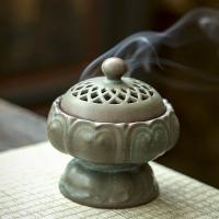 porcelaine Brûleur d’encens, fait à la main, pour la maison et le bureau & durable, 95x100mm, Vendu par PC