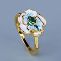 Brass Finger Ring, with Emerald, epoxy gel, different size for choice & for woman, nickel, lead & cadmium free, Sold By PC