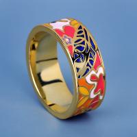 Brass δάχτυλο του δακτυλίου, Ορείχαλκος, εποξική αυτοκόλλητο, διαφορετικό μέγεθος για την επιλογή & για τη γυναίκα, χρυσαφένιος, νικέλιο, μόλυβδο και κάδμιο ελεύθεροι, 7x22mm, Sold Με PC