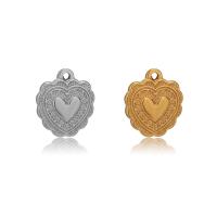 Stainless Steel Heart Pendants, 304 Stainless Steel, plated, DIY, more colors for choice, 16x14mm, 5PCs/Bag, Sold By Bag