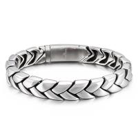 Titanium Steel Bracelet & Bangle, polished, fashion jewelry & for man, 11mm, Length:Approx 8.66 Inch, Sold By PC