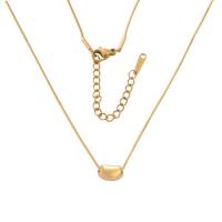 Stainless Steel Jewelry Necklace, 304 Stainless Steel, with 1.97inch extender chain, 18K gold plated, fashion jewelry & Unisex, golden, 1mm,9.5*7mm, Length:Approx 17.72 Inch, Sold By PC