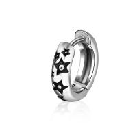 Titanium Steel  Earring, Star, polished, fashion jewelry & Unisex, silver color, 13x13mm, Sold By PC