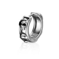 Titanium stål øreringe, Skull, poleret, mode smykker & Unisex, sølv, 15x16mm, Solgt af PC