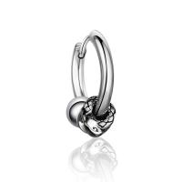 Boucle d'oreille Acier Titane, poli, bijoux de mode & unisexe & noircir, argent, 5x13mm, Vendu par PC