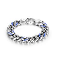 Stainless Steel Jewelry Bracelet 304 Stainless Steel polished fashion jewelry & for man & enamel 13.76mm Length Approx 21 cm Sold By PC