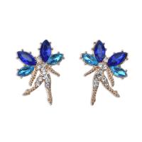 Rhinestone Earring Zinc Alloy Spirit gold color plated fashion jewelry & for woman & with rhinestone nickel lead & cadmium free Sold By Pair
